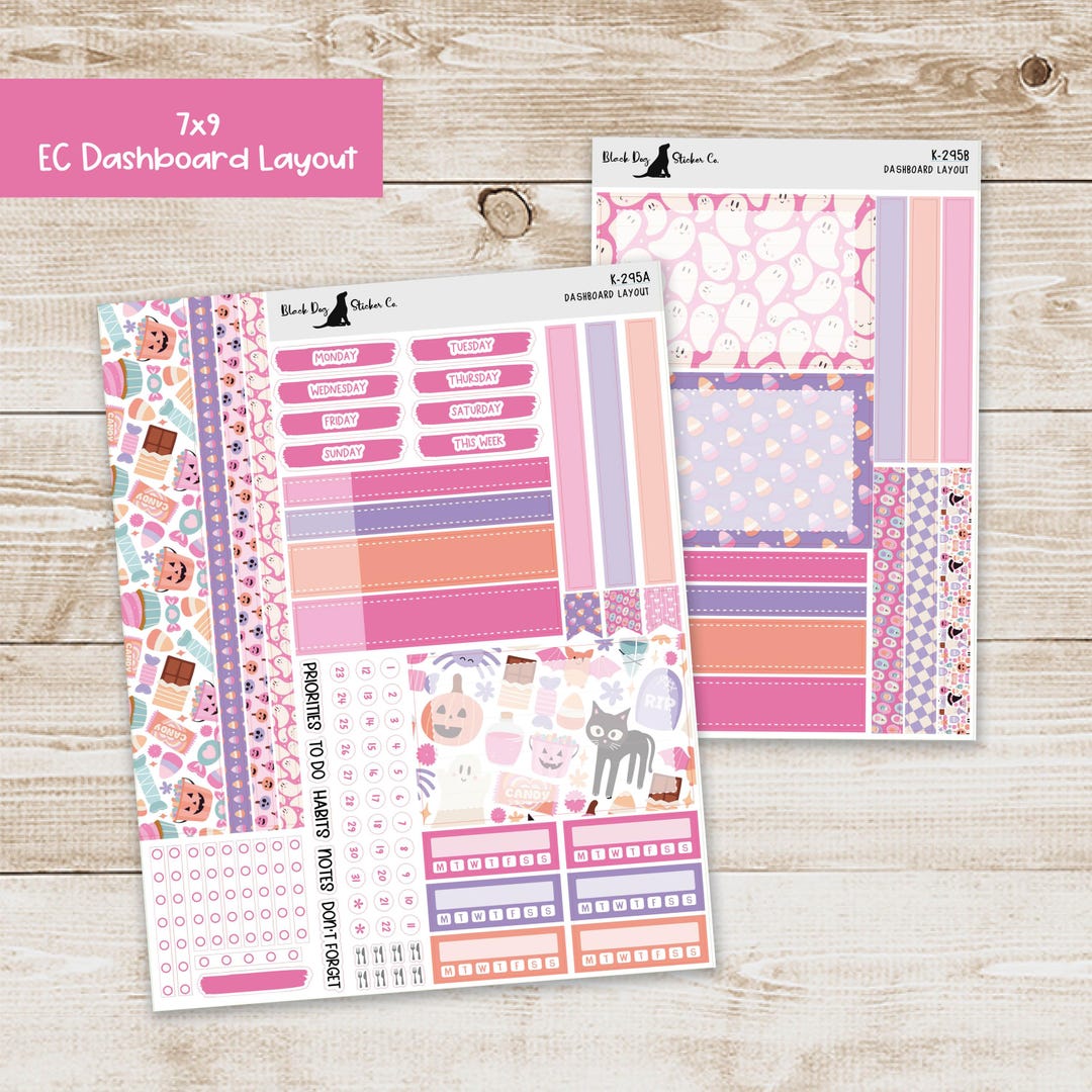DB-295 Erin Condren EC 7x9 Dashboard Layout Weekly Kit - Cutecore ...