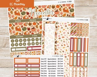 K-361 Erin Condren EC 7x9 Monthly Kit - November 2026 - Giving Thanks - Planner Stickers
