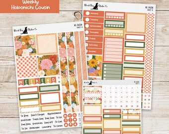 HC-365 Hobonichi Cousin Weekly Kit - Fall in Bloom - Planner Stickers