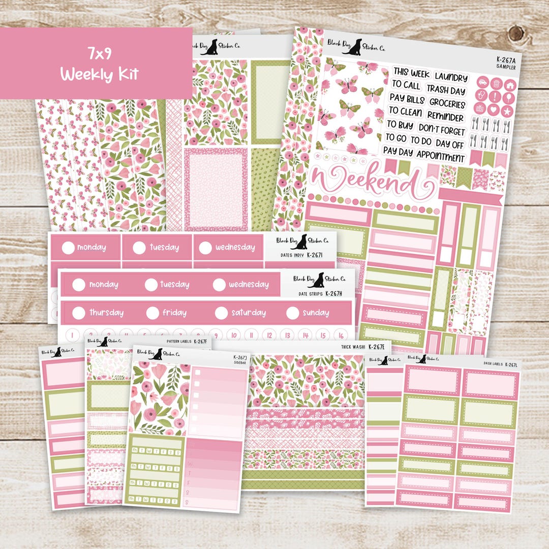 K-267 Weekly Kit & Add-ons - Spring Butterflies - Planner Stickers - Etsy
