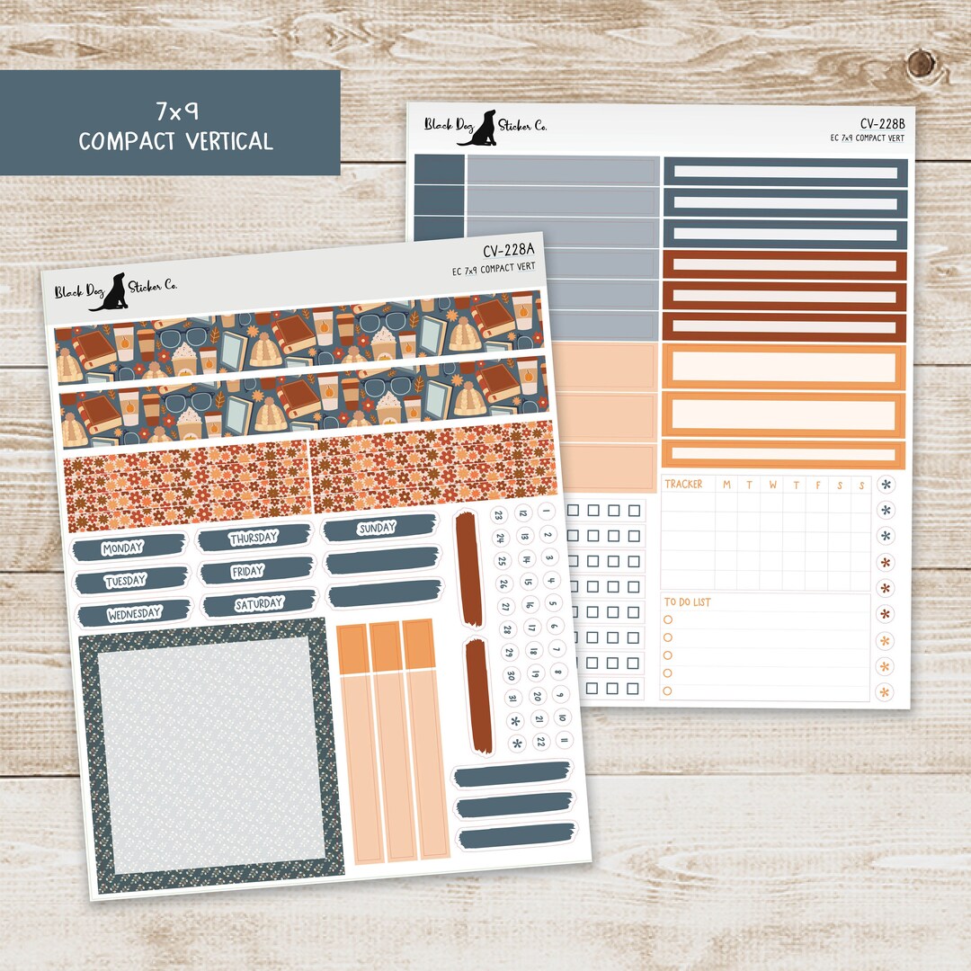 Erin Condren EC 7x9 Compact Vertical Weekly Kit - Bookish Autumn ...