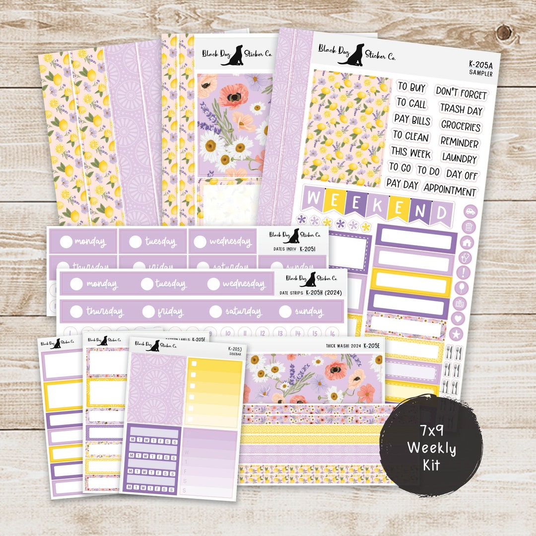 K-205 Weekly Kit & Add-ons - Lavender and Honey - Planner Stickers - Etsy