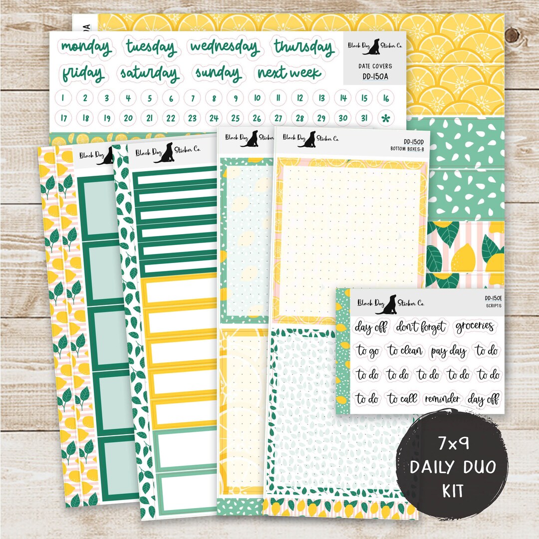 DD-150 EC 7x9 Daily Duo Weekly Kit Summer Lemons Planner Stickers - Etsy