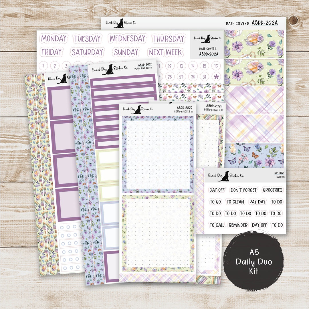 Erin Condren EC A5 Daily Duo Weekly Kit - Afternoon Tea - Planner ...