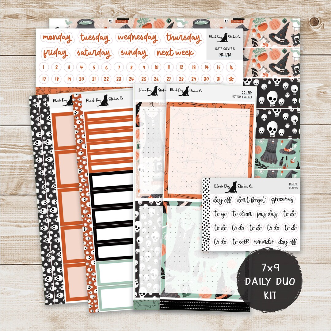 DD-171 EC 7x9 Daily Duo Weekly Kit - Wicked Witch - Planner Stickers - Etsy