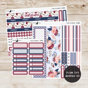 K-165 Plum Paper 7x9 Monthly Kit - September 2023 - Apple Picking - Planner Stickers