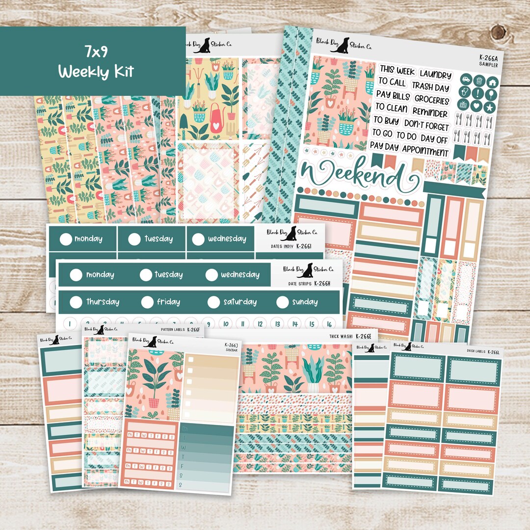 K-266 Weekly Kit & Add-ons - Plant Life - Planner Stickers - Etsy