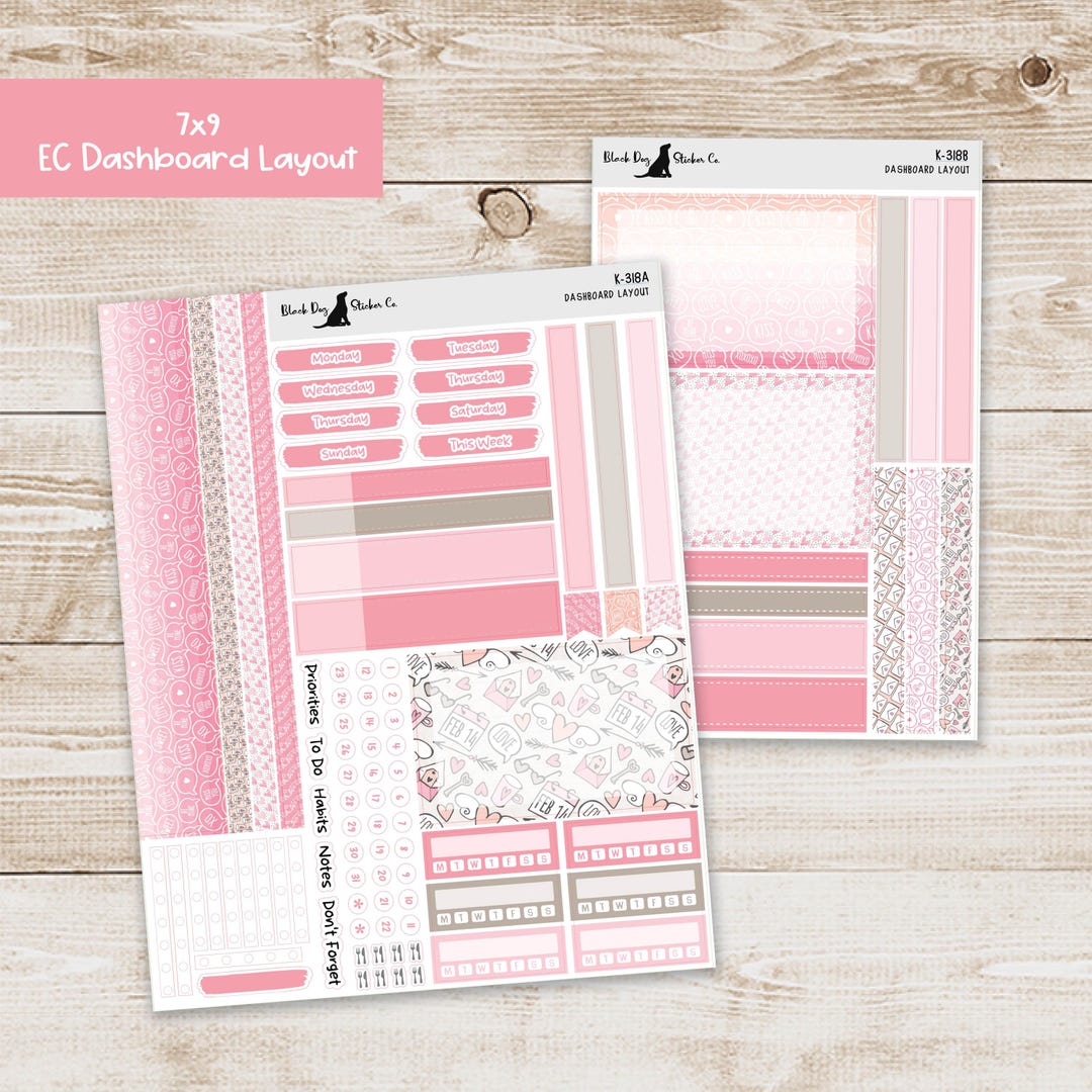 DB-318 Erin Condren EC 7x9 Dashboard Layout Weekly Kit - Coffee Love ...