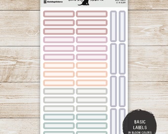 BASIC LABELS Planner Stickers - Erin Condren In Bloom Colors - Neutral L-026