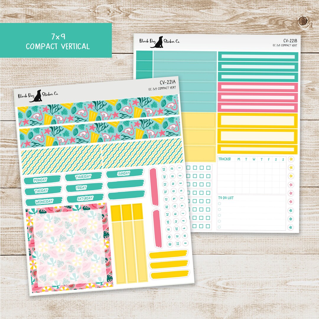 Erin Condren EC 7x9 Compact Vertical Weekly Kit - Beach Day - Planner ...