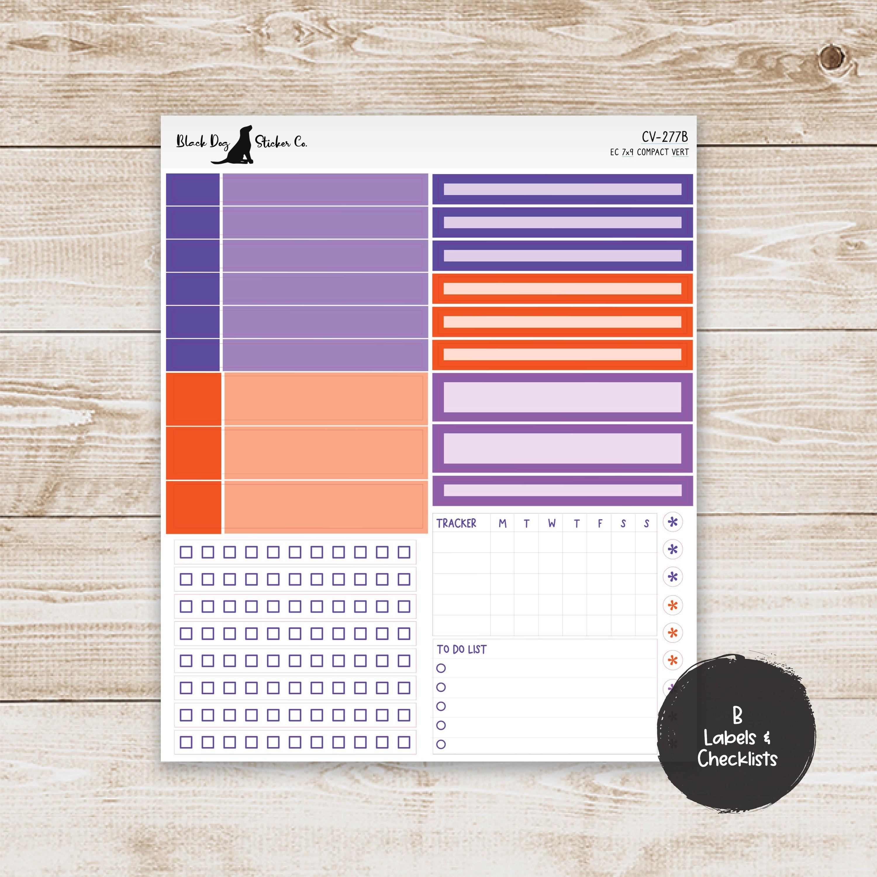CV-277 Erin Condren EC 7x9 Compact Vertical Weekly Kit - Bright Blooms ...