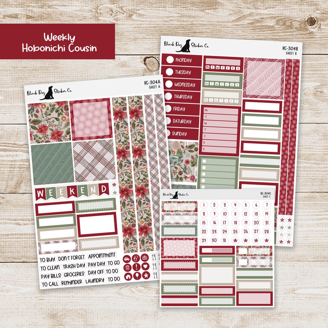 HC-304 Hobonichi Cousin Weekly Kit - Country Christmas - Planner ...