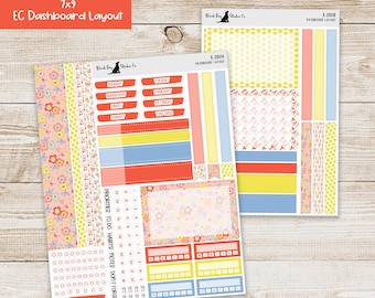DB-280 Erin Condren EC 7x9 Dashboard Layout Weekly Kit - Sunshine Day - Planner Stickers