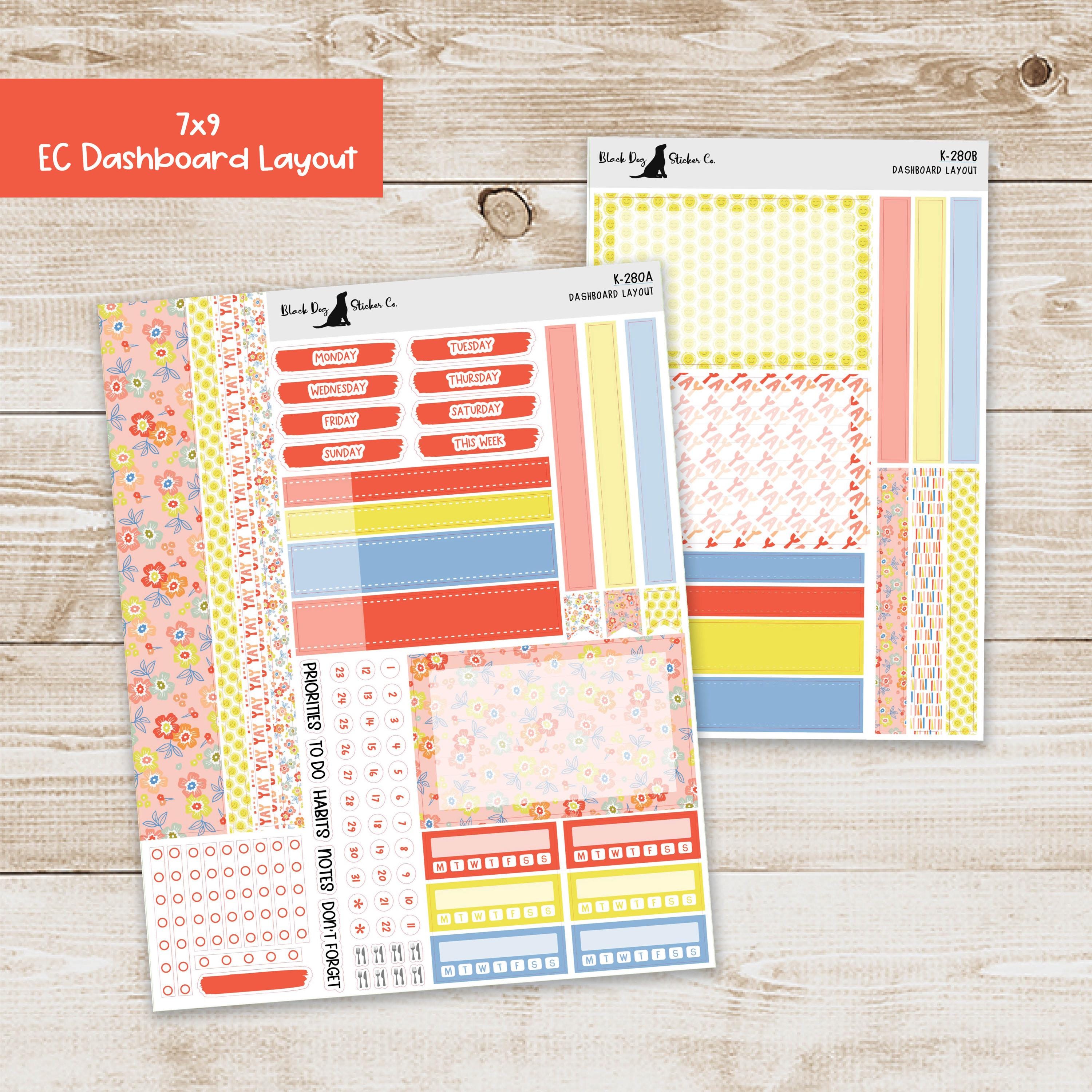 DB-280 Erin Condren EC 7x9 Dashboard Layout Weekly Kit - Sunshine Day ...