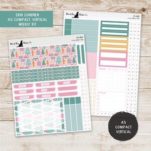 Erin Condren EC A5 Compact Vertical Weekly Kit - Pastel Christmas - Planner Stickers - CV-181