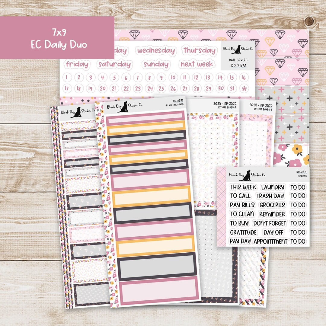 DD-257 EC 7x9 Daily Duo Weekly Kit - Sugar and Spice - Planner Stickers ...