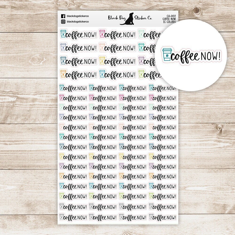 Coffee Now Scripts W/icon - Erin Condren Colors - Planner Script ...