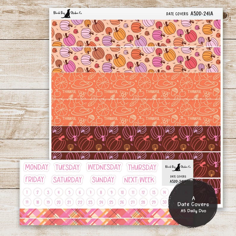Erin Condren EC A5 Daily Duo Weekly Kit - Thankful - Planner Stickers ...