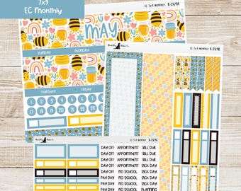 Kit mensuel Erin Condren EC 7 x 9 K-269 - Mai 2025 - Abeille - Agenda autocollants