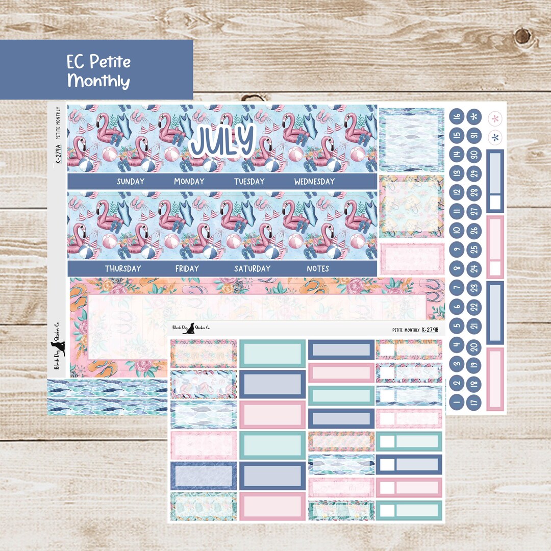 PET-279 Erin Condren Petite Monthly Kit - July 2025 - Poolside Party ...