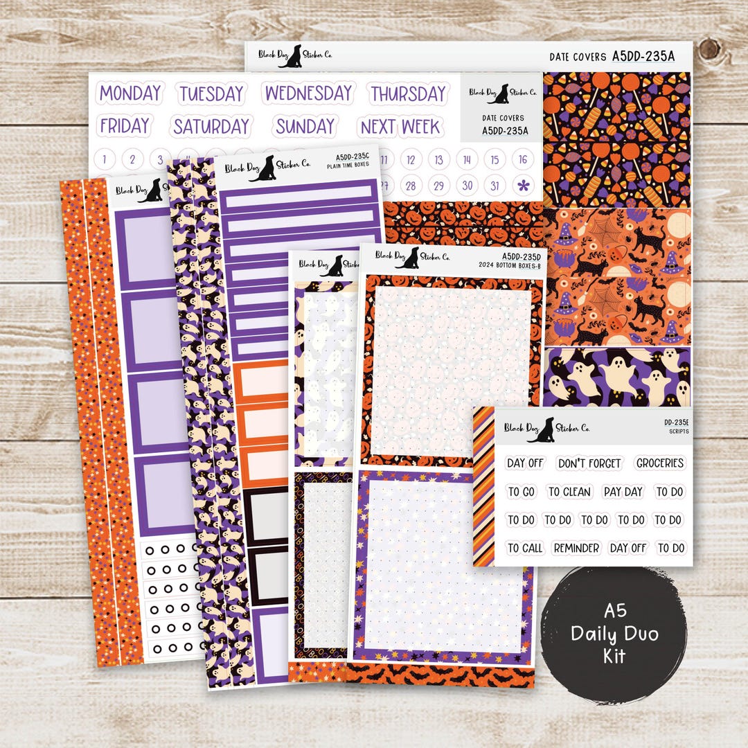 Erin Condren EC A5 Daily Duo Weekly Kit - Trick or Treat - Planner ...