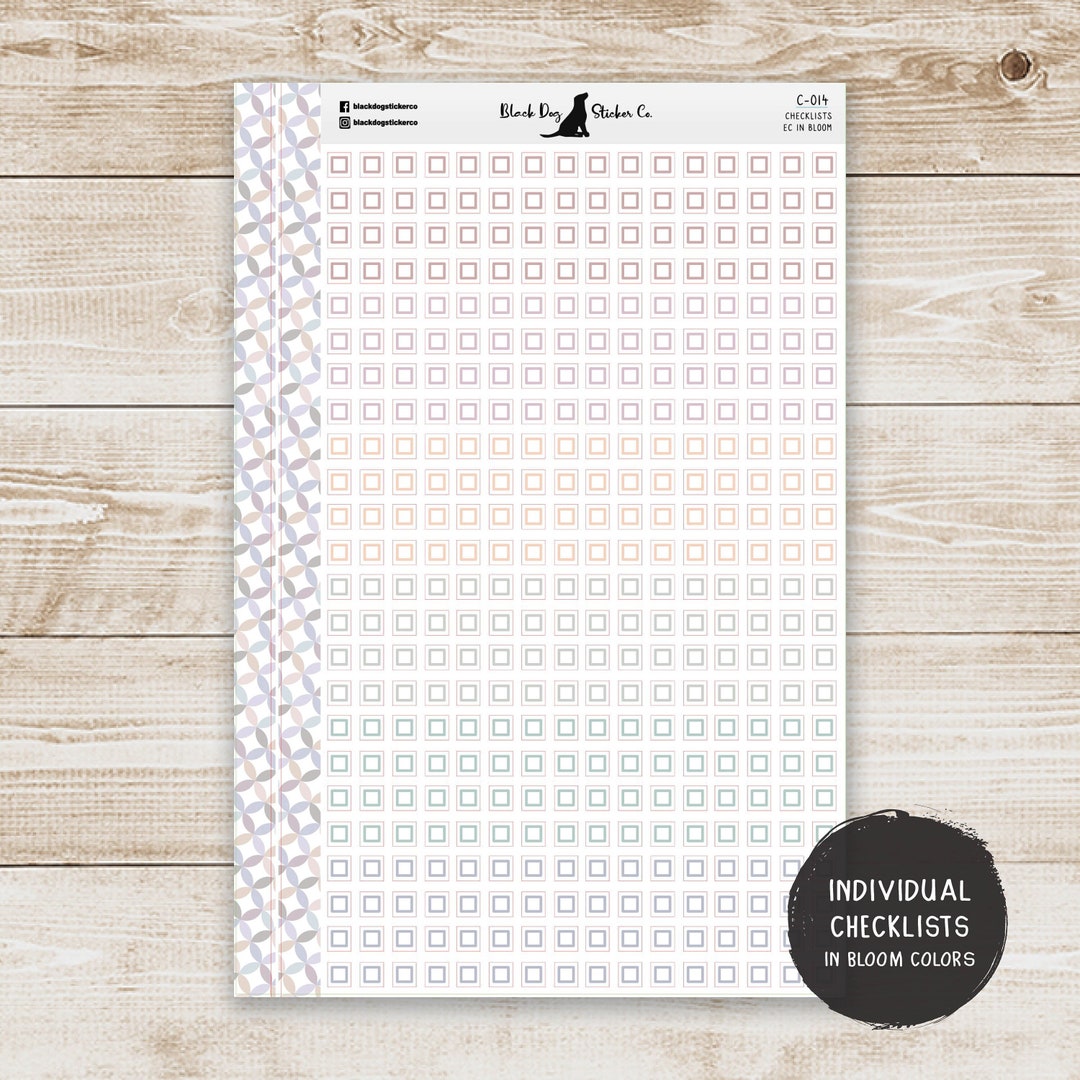 CHECKLIST Individual Square - Planner Stickers - Erin Condren in Bloom ...