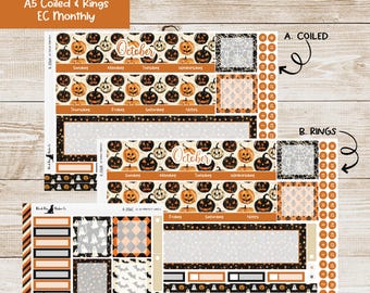 K-356 Erin Condren A5 Monthly Kit - October 2026 - Classic Halloween - Planner Stickers