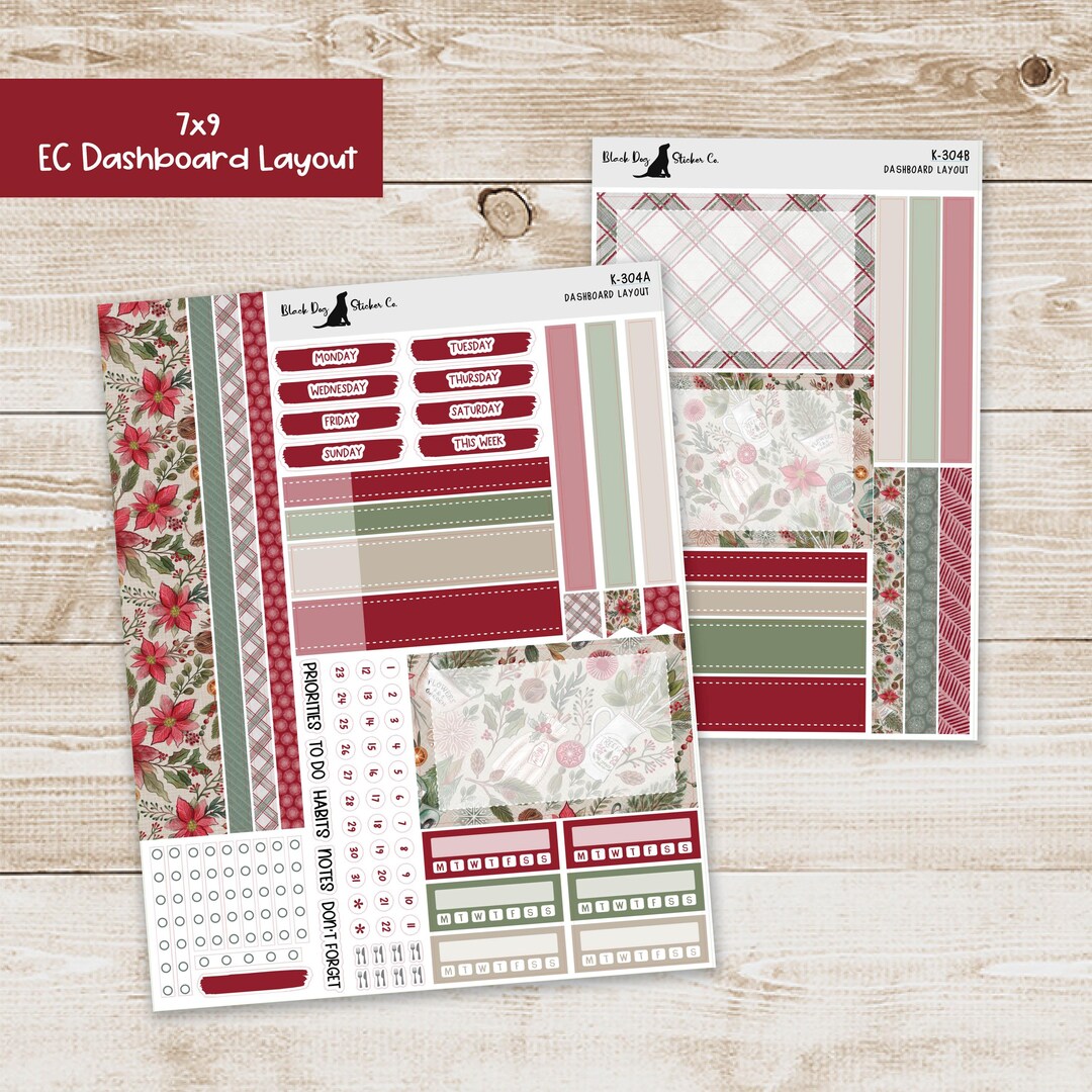 DB-304 Erin Condren EC 7x9 Dashboard Layout Weekly Kit - Country ...