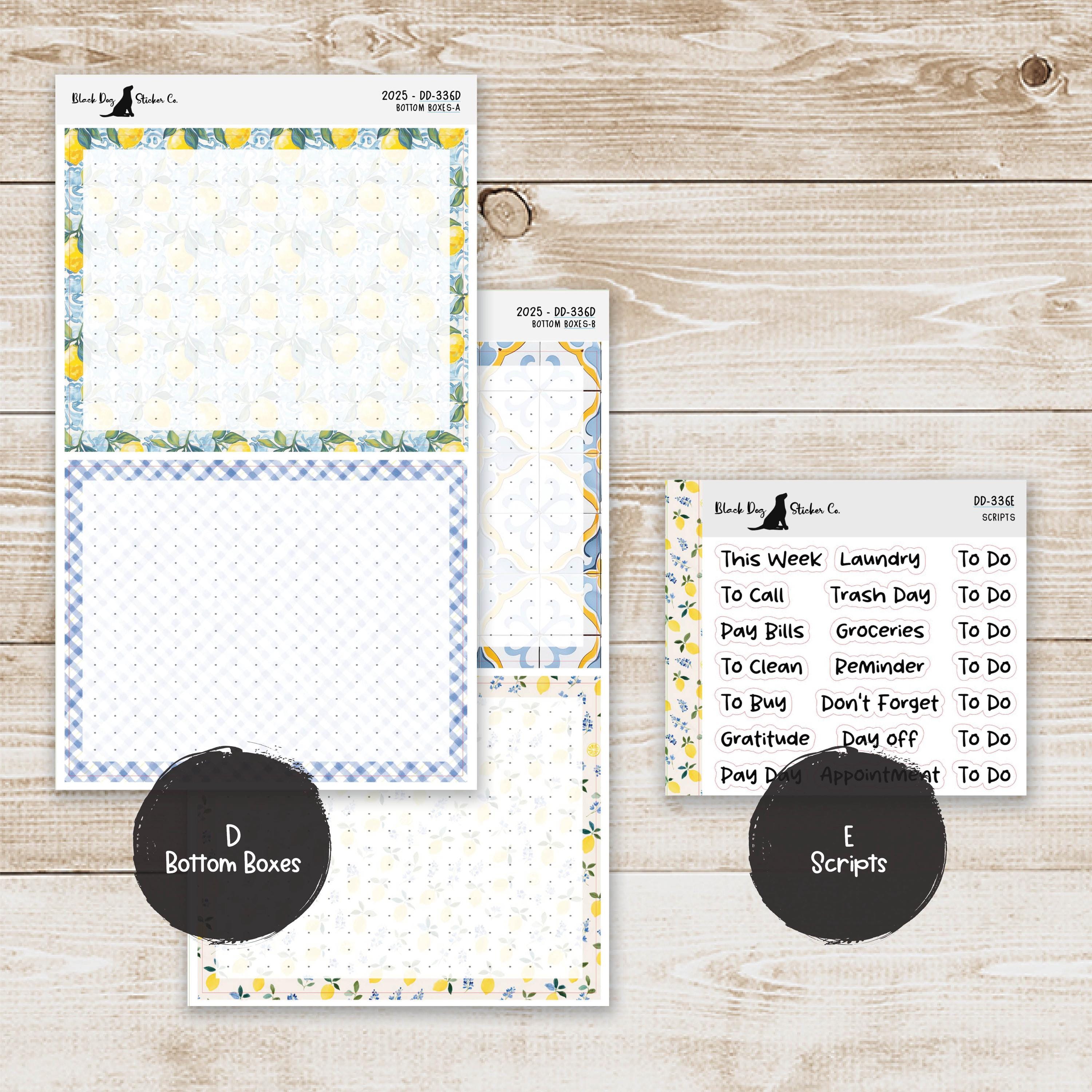 DD-336 EC 7x9 Daily Duo Weekly Kit - Juicy Lemons - Planner Stickers - Etsy
