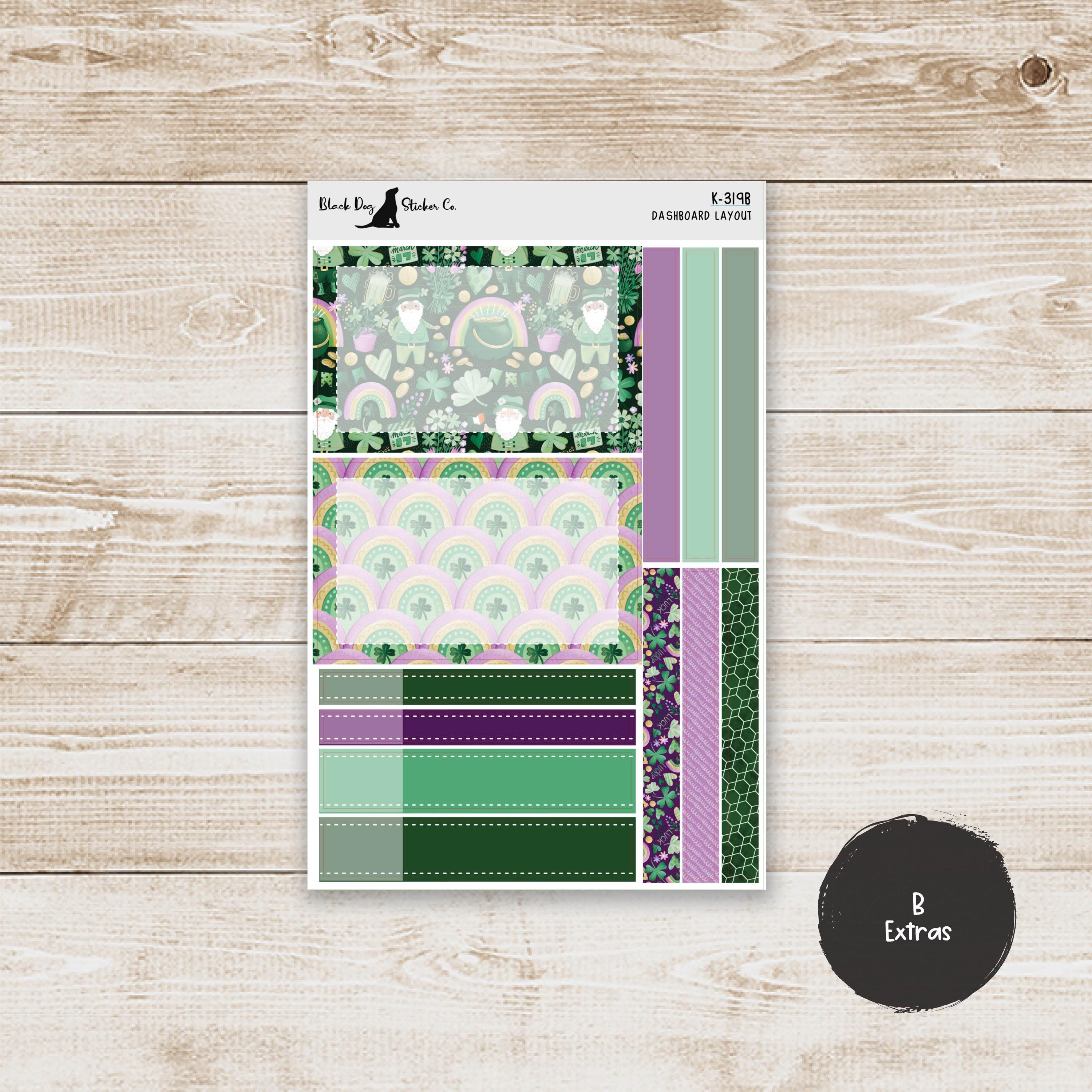 DB-319 Erin Condren EC 7x9 Dashboard Layout Weekly Kit - St. Patrick's ...