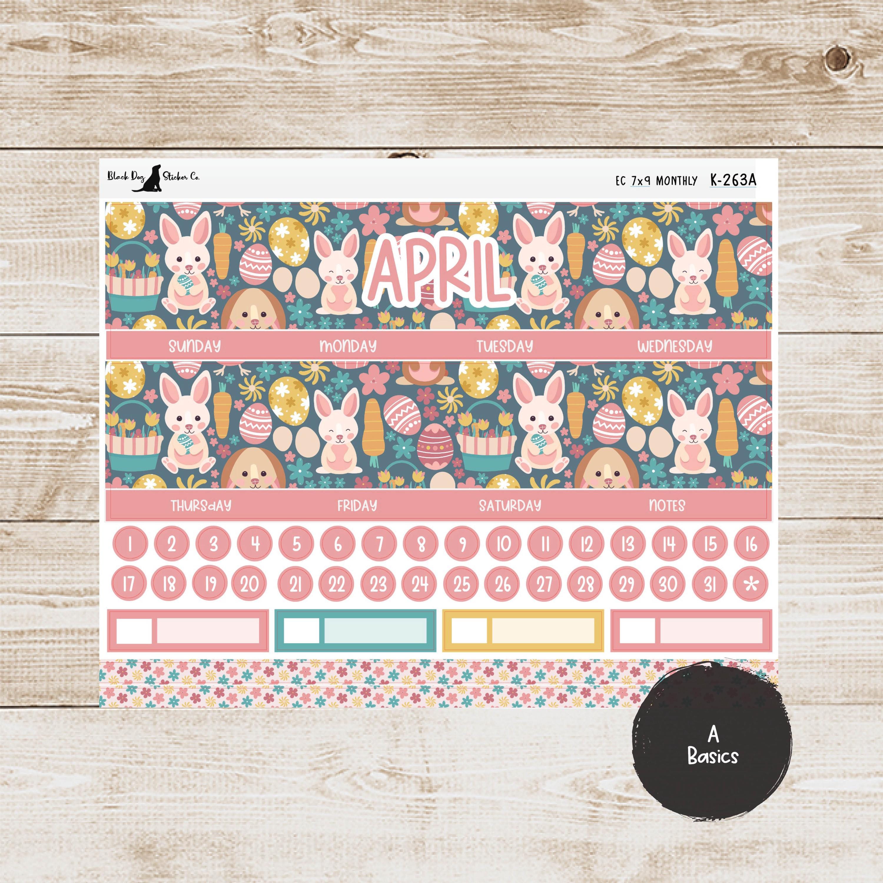 K-263 Erin Condren EC 7x9 Monthly Kit - April 2025 - Farmhouse Easter ...