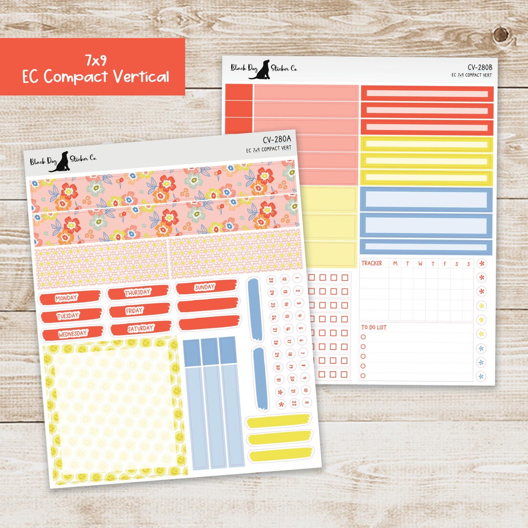CV-280 Erin Condren EC 7x9 Compact Vertical Weekly Kit - Sunshine Days ...