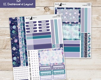 DB-282 Erin Condren EC 7x9 Dashboard Layout Weekly Kit - Mermaid Wishes - Planner Stickers