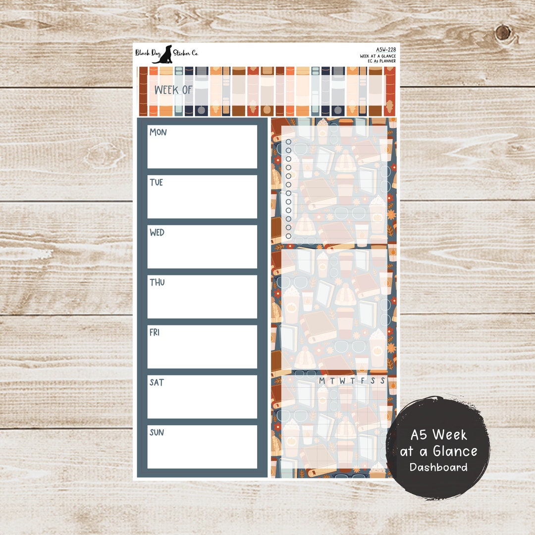 Erin Condren EC 7x9 or A5 Week at a Glance Kit - Bookish Autumn ...