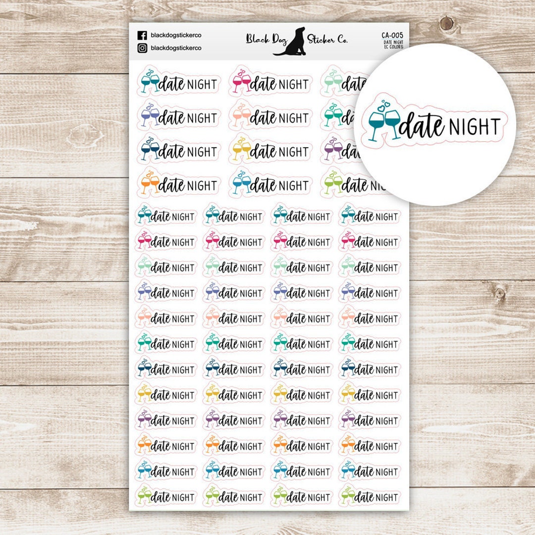 Date Night Scripts W/ Icon - Erin Condren Colors - Planner Script ...