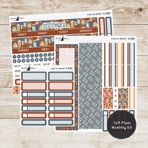 K-228 Plum Paper 7x9 Monthly Kit - September 2024 - Bookish Autumn - Planner Stickers