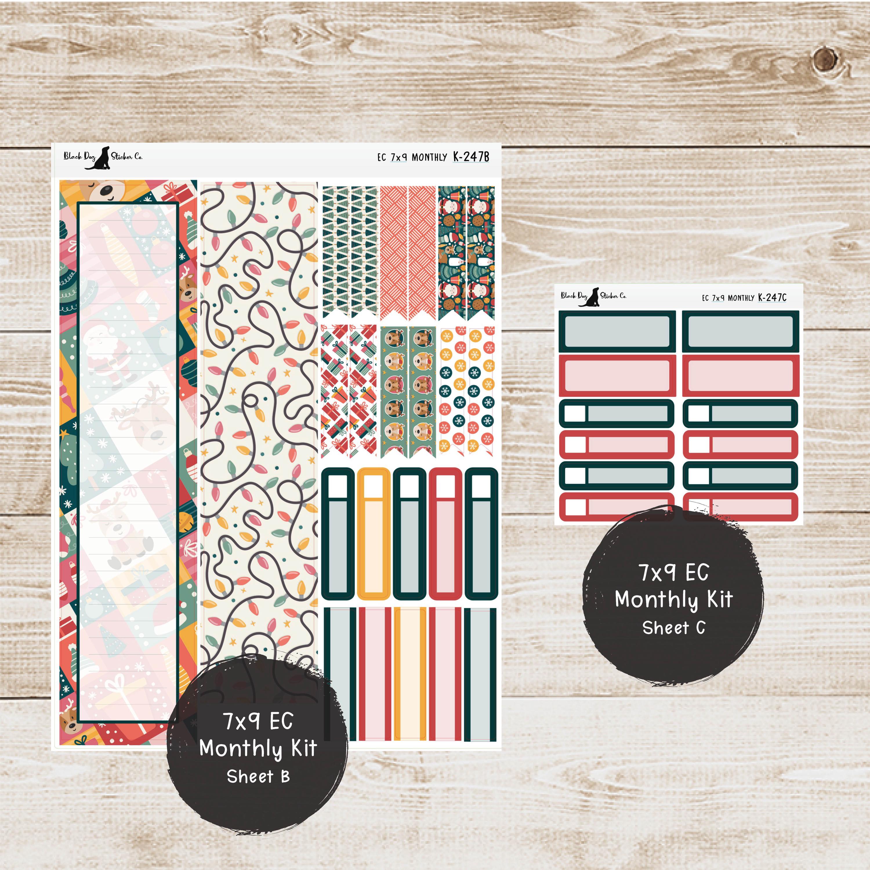 K-247 Erin Condren EC 7x9 Monthly Kit - December 2024 - Holiday ...