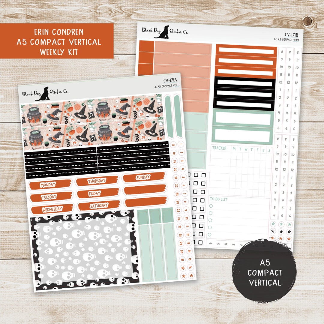 Erin Condren EC A5 Compact Vertical Weekly Kit - Wicked Witch - Planner ...
