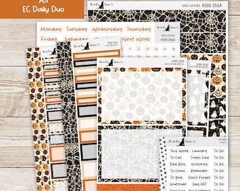 A5DD-356 EC A5 Daily Duo Weekly Kit - Classic Halloween - Planner Stickers