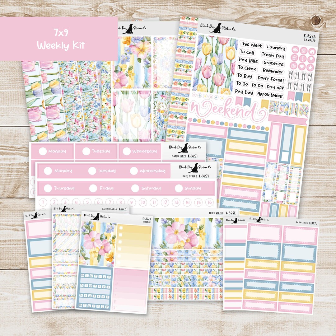 K-327 Weekly Kit & Add-ons - Spring Flowers - Planner Stickers - Etsy