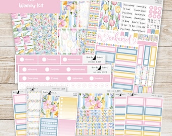K-327 Weekly Kit & Add-Ons - Spring Flowers - Planner Stickers