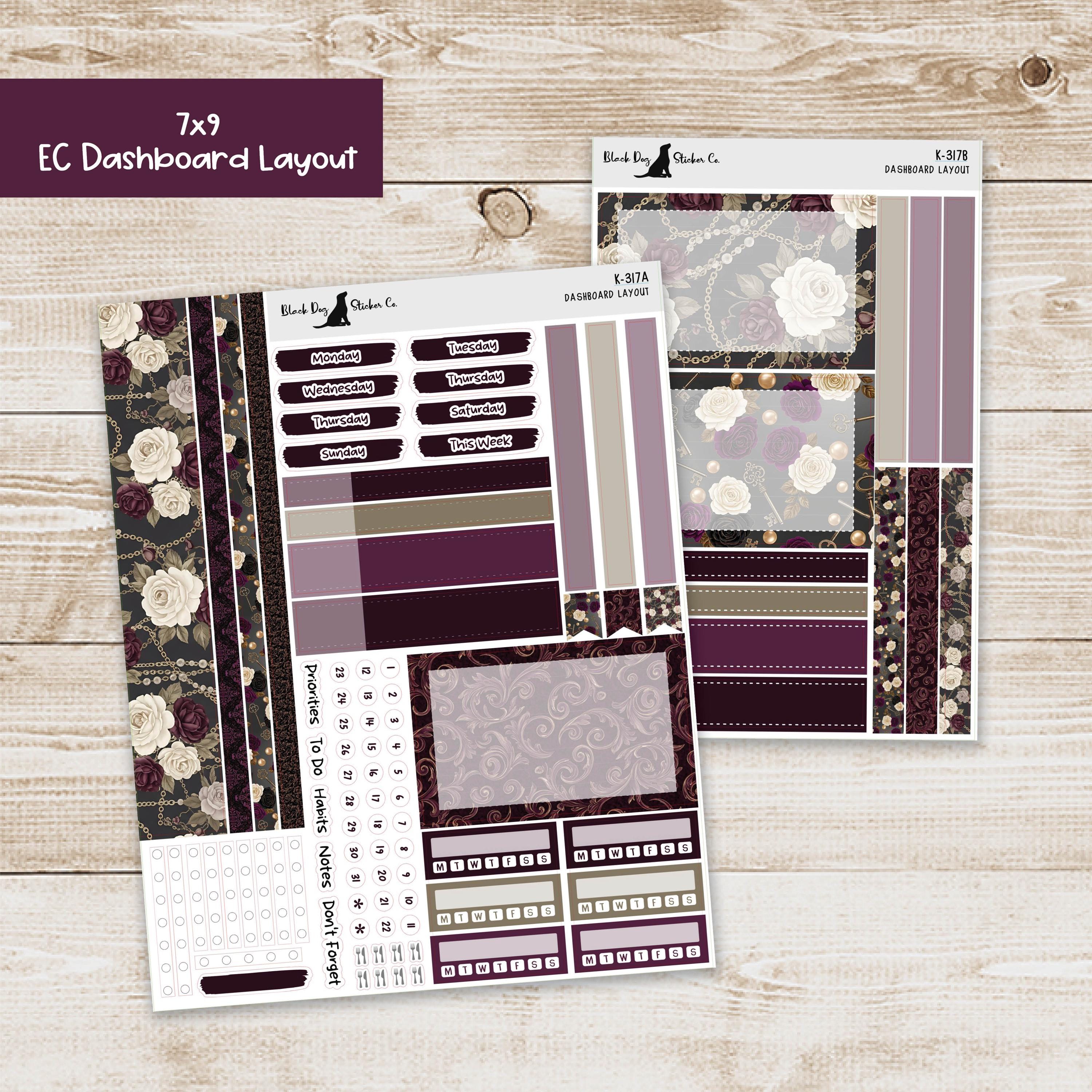 DB-317 Erin Condren EC 7x9 Dashboard Layout Weekly Kit - Gothic Fantasy ...