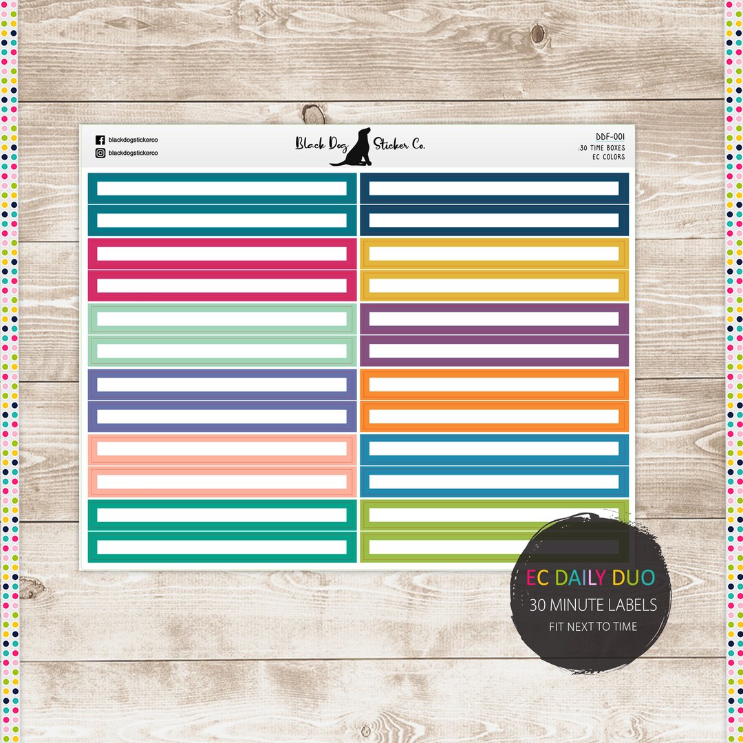 30 Minute Time Labels Erin Condren Daily Duo Planner Stickers EC ...