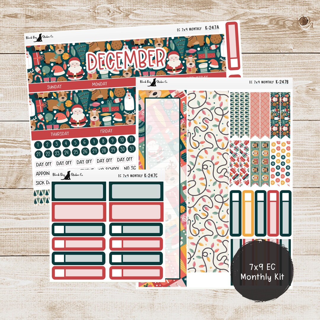 K-247 Erin Condren EC 7x9 Monthly Kit - December 2024 - Holiday ...