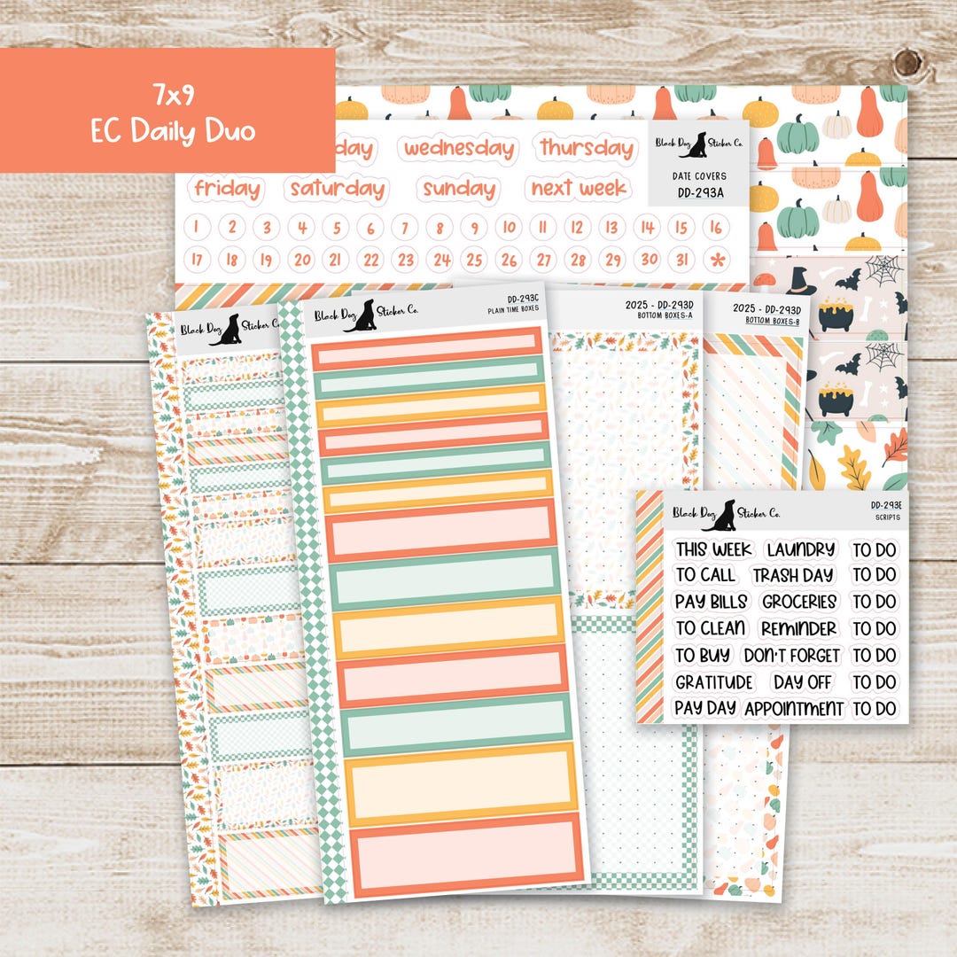DD-293 EC 7x9 Daily Duo Weekly Kit - Spooky Garden - Planner Stickers ...