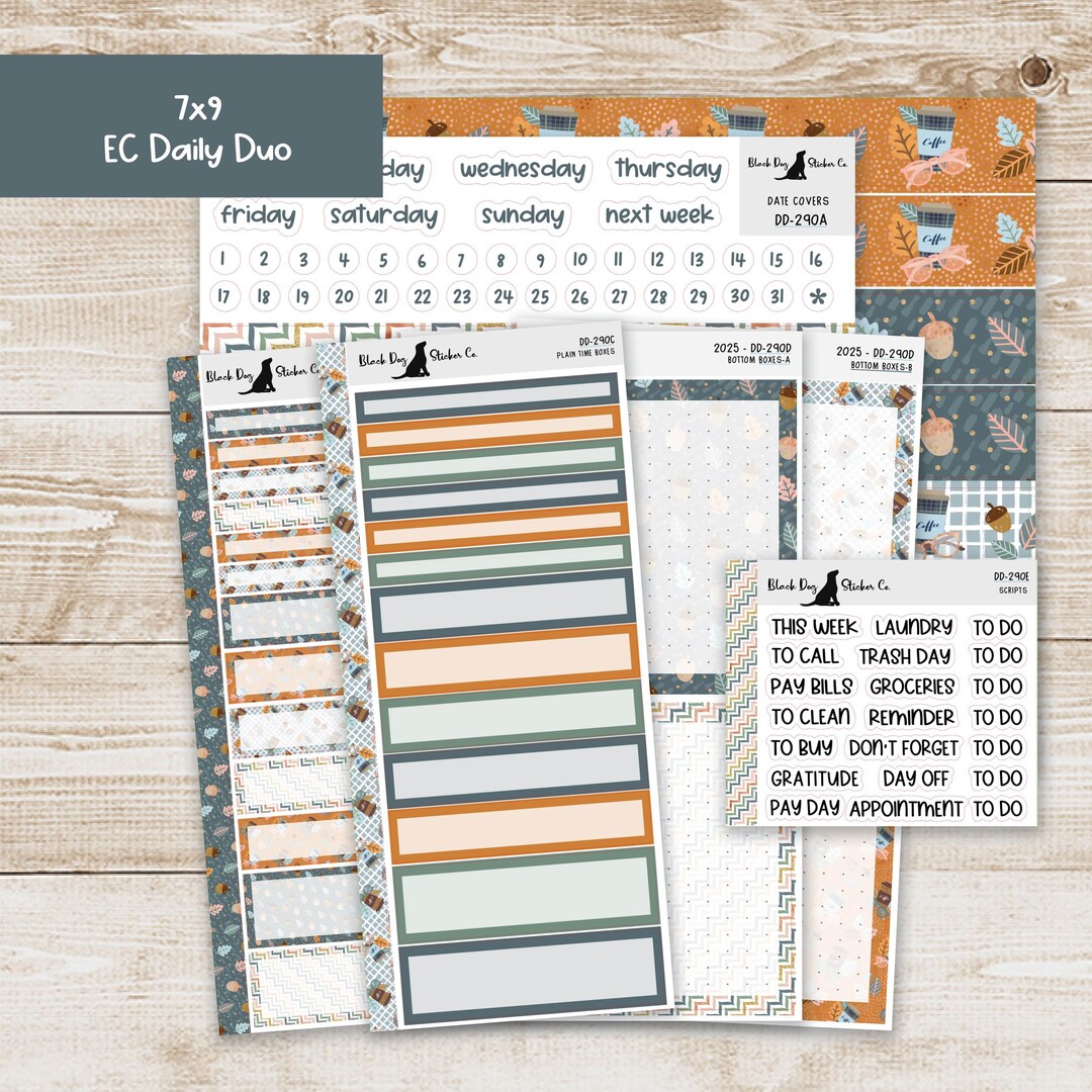 DD-290 EC 7x9 Daily Duo Weekly Kit - Autumn Vibes - Planner Stickers - Etsy