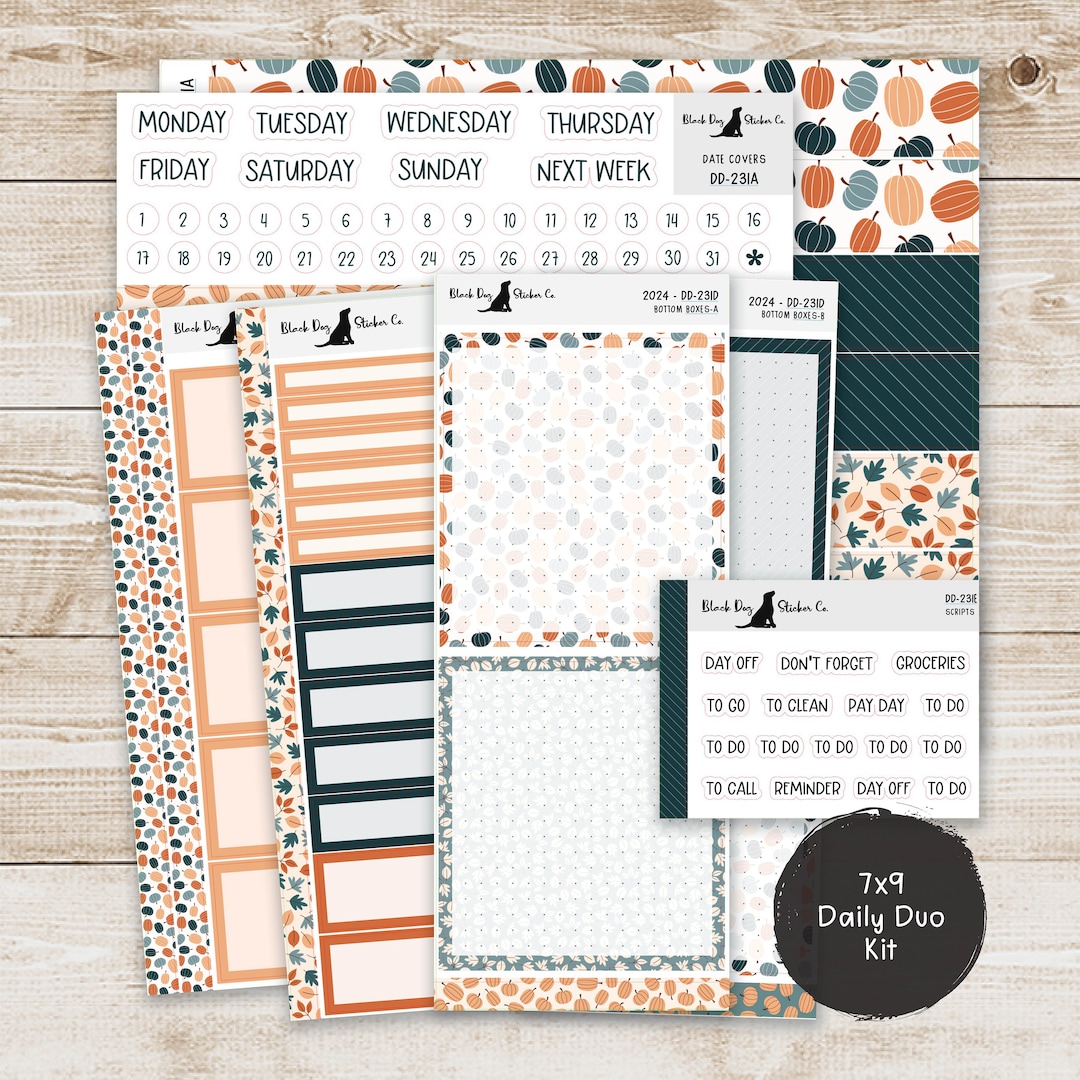 DD-231 EC 7x9 Daily Duo Weekly Kit - Autumn Leaves - Planner Stickers ...