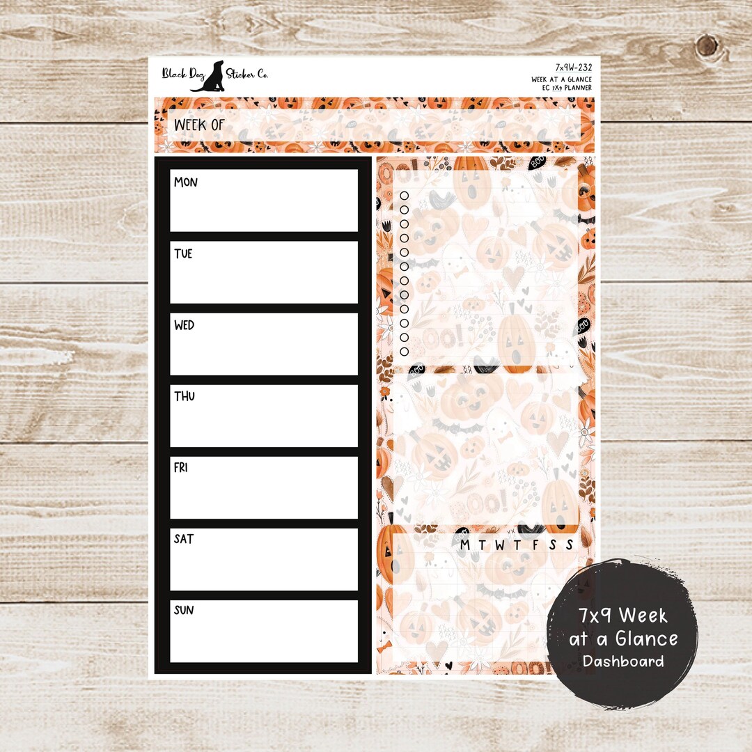 Erin Condren EC 7x9 or A5 Week at a Glance Kit - Boo to You - Planner ...