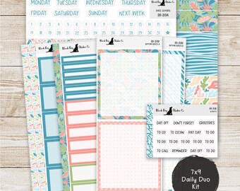 DD-213 EC 7x9 Daily Duo Weekly Kit - Island Vibes - Planner Stickers