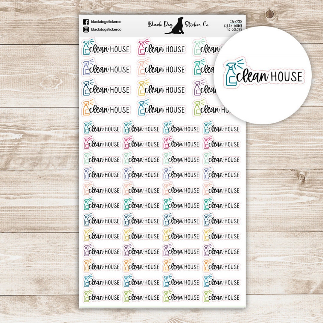 Clean House Scripts W/ Icon - Erin Condren Colors - Planner Script ...